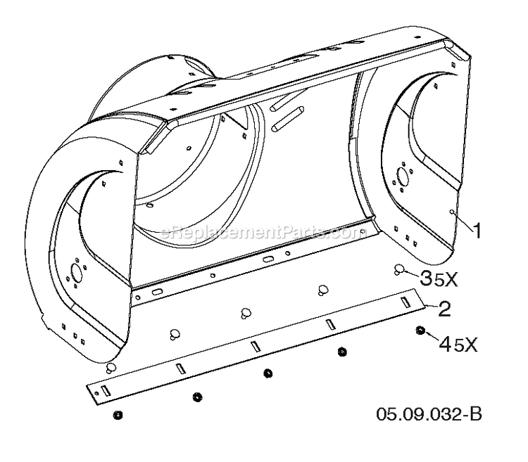 Auger Housing And Impeller 2 Diagram and Parts List for DST30 (96192010801)(2019-04) RedMax Snow Blower