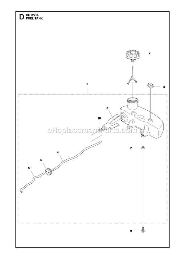 Ignition System Diagram and Parts List for CHT220L  RedMax Hedge Trimmer
