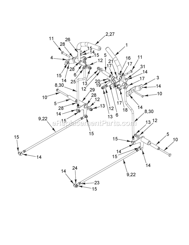 Steering Diagram and Parts List for CV48 (970465201)(2020-02) RedMax Lawn Tractor