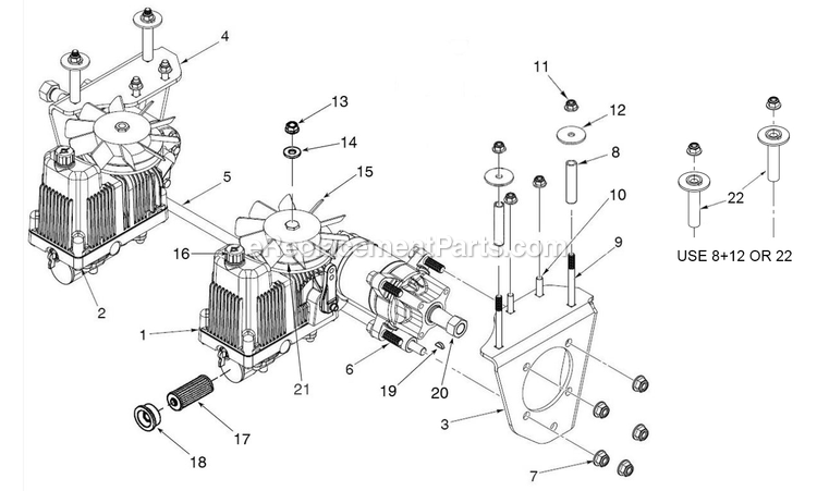 Transmission Diagram and Parts List for CZT60+  RedMax Lawn Tractor