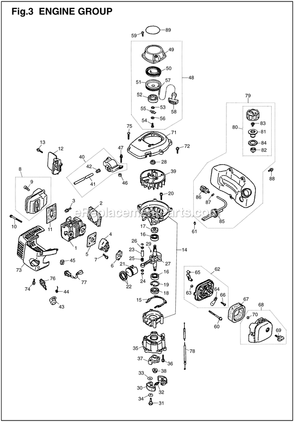 Carburetor Diagram and Parts List for AG2300 660001 AND UP RedMax Auger
