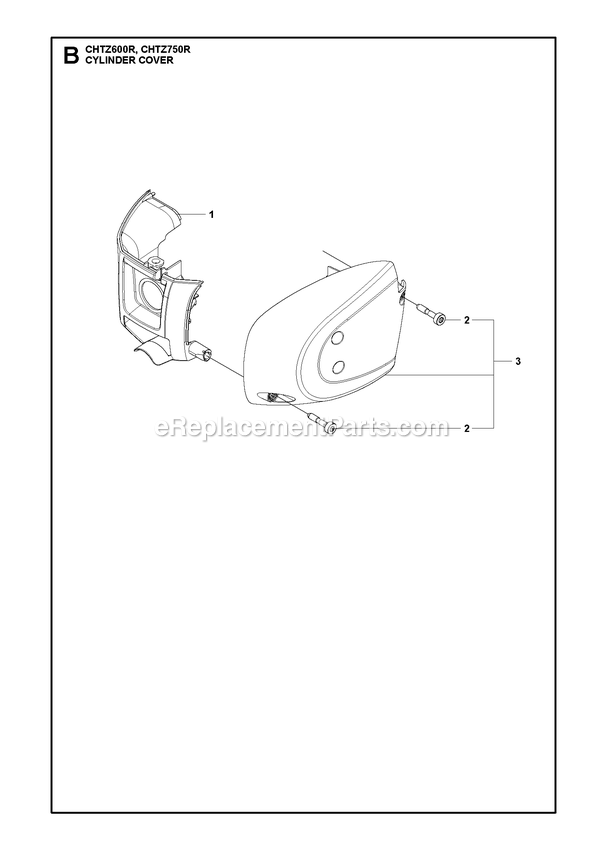 Cylinder Cover Diagram and Parts List for CHTZ600R,CHTZ750R  RedMax Hedge Trimmer