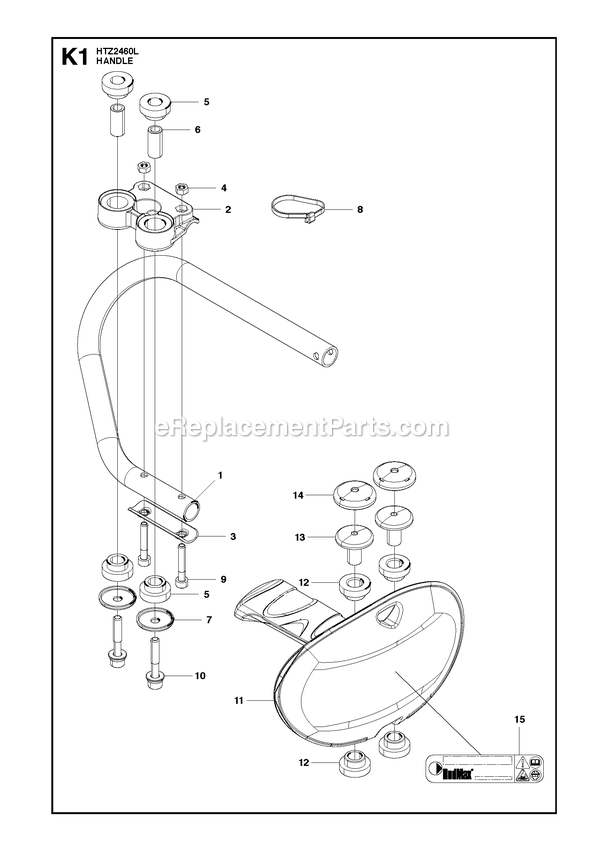 Handle 2 Diagram and Parts List for HTZ2460L (967335101)(2018-02) RedMax Hedge Trimmer