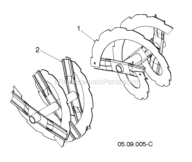 Auger Housing And Impeller 5 Diagram and Parts List for DST24 (96192010601)(2019-04) RedMax Snow Blower