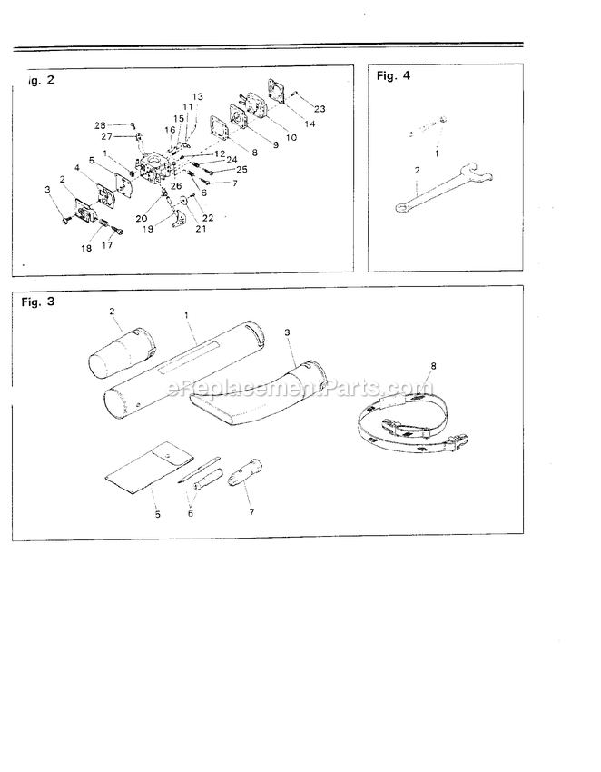 Product Complete Diagram and Parts List for HB260 000001 AND UP RedMax Leaf Blower / Vacuum
