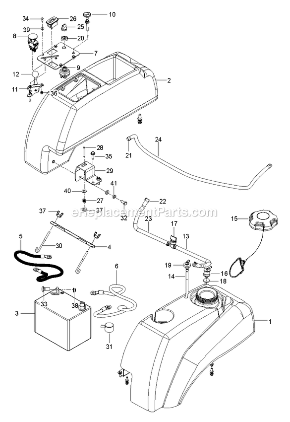 Ignition System Diagram and Parts List for RZT48X (967671001-00)(2019-02) RedMax Lawn Tractor