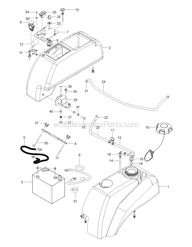 Ignition System Diagram and Parts List for RZT54X (96767110200)(2019-12) RedMax Lawn Tractor