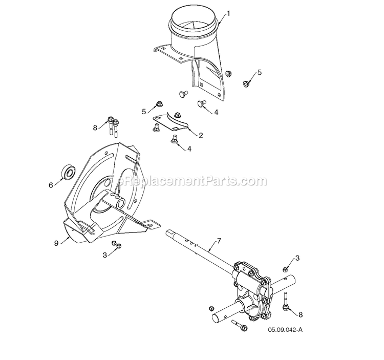 Auger Housing And Impeller 4 Diagram and Parts List for DST30 (96192010801)(2019-04) RedMax Snow Blower