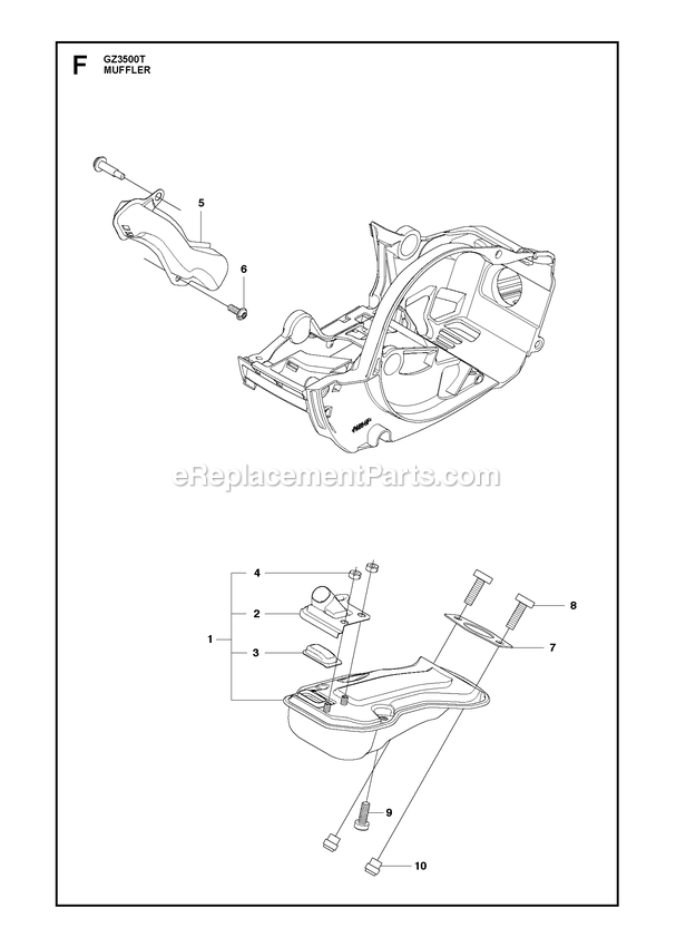 Carburetor And Air Filter Diagram and Parts List for GZ3500T  RedMax Chainsaw