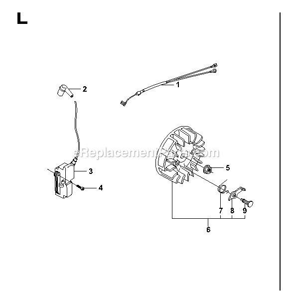 Ignition System Diagram and Parts List for G5300 000001 AND UP RedMax Chainsaw