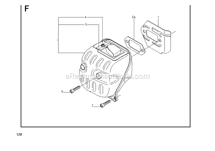 Muffler Diagram and Parts List for GZ7000 000001 AND UP RedMax Chainsaw