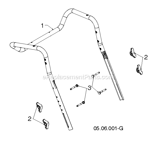 Handle 1 Diagram and Parts List for DST24 (96192010601)(2019-04) RedMax Snow Blower