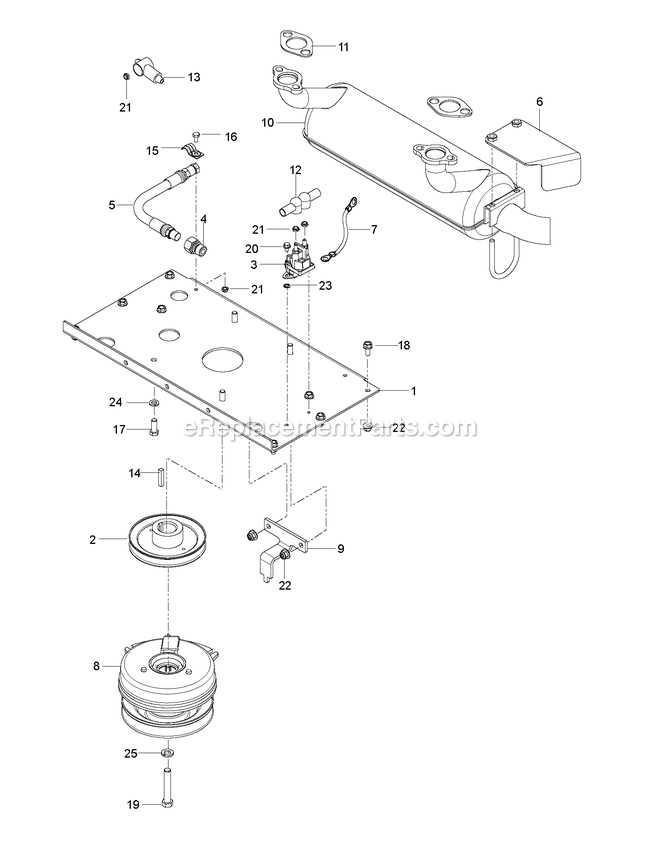 Engine Plate Diagram and Parts List for CZT52 (967671301-00)(2017-09) RedMax Lawn Tractor