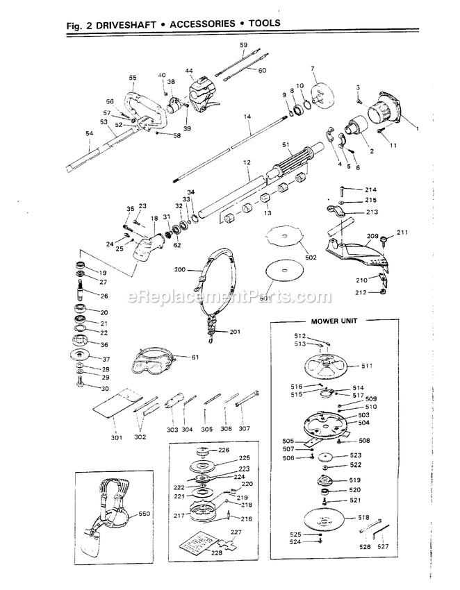 Drive Diagram and Parts List for BC340DL 000001 AND UP RedMax Edger