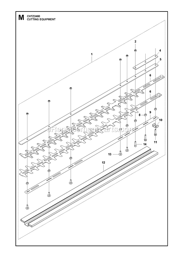 Cutting Equipment Diagram and Parts List for CHTZ2460 (967334801)(2020-03) RedMax Hedge Trimmer