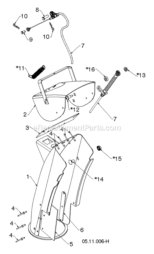 Control Panel And Discharge Chute 9 Diagram and Parts List for DST27 (96192010701)(2019-03) RedMax Snow Blower