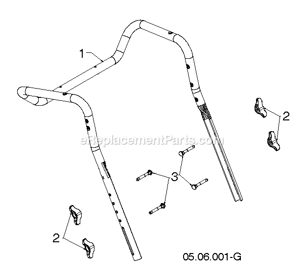 Handle 2 Diagram and Parts List for DST27 (96192010701)(2019-03) RedMax Snow Blower