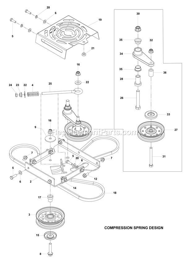 Transmission 1 Diagram and Parts List for CZT52 (967671301-00)(2017-09) RedMax Lawn Tractor