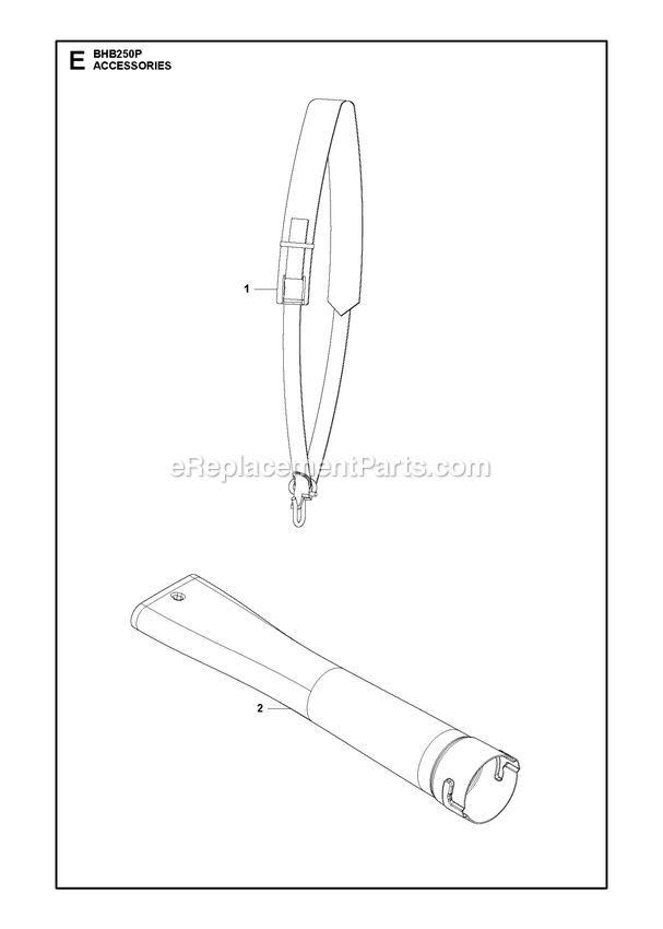 Accessories Diagram and Parts List for BHB250P  RedMax Leaf Blower / Vacuum