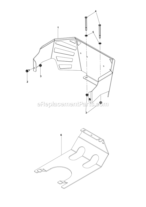 Frame - Rear Guards Diagram and Parts List for CZTE60  RedMax Lawn Tractor
