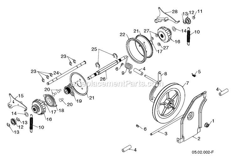 Drive 2 Diagram and Parts List for DST27 (96192010700)(2018-04) RedMax Snow Blower