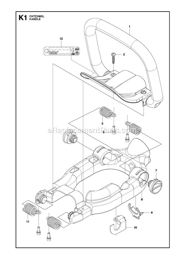 Handle 1 Diagram and Parts List for CHTZ2460L (967334901)(2020-03) RedMax Hedge Trimmer