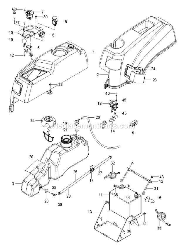 Ignition System Diagram and Parts List for RZT42 (96767190101)(2020-08) RedMax Lawn Tractor