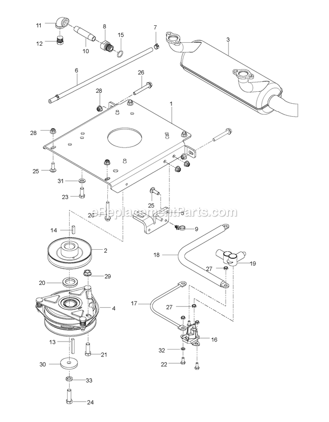 Engine Plate Diagram and Parts List for CZT48X (967671601-00)(2017-09) RedMax Lawn Tractor