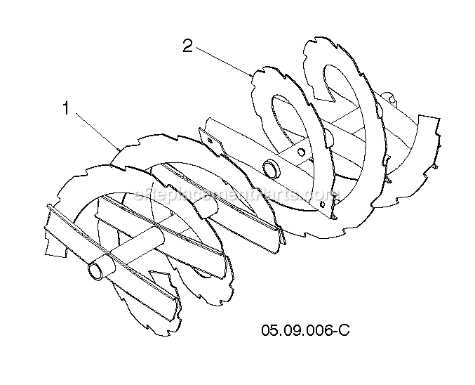 Auger Housing And Impeller 3 Diagram and Parts List for DST27 (96192010700)(2018-04) RedMax Snow Blower