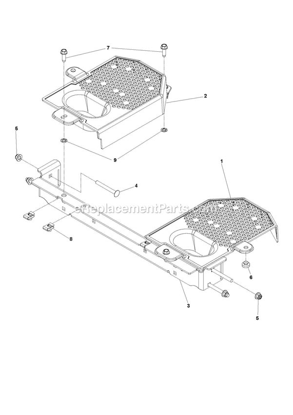 Cross Member And Fan Covers Diagram and Parts List for CZT60+  RedMax Lawn Tractor