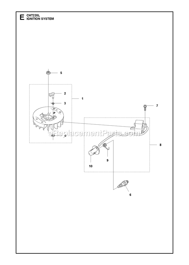 Muffler Diagram and Parts List for CHT220L  RedMax Hedge Trimmer