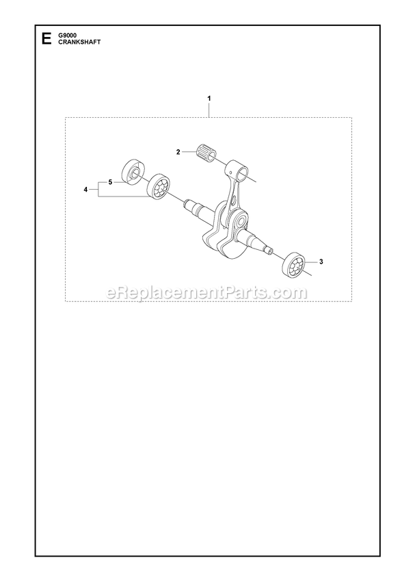 Crankshaft Diagram and Parts List for G9000  RedMax Chainsaw