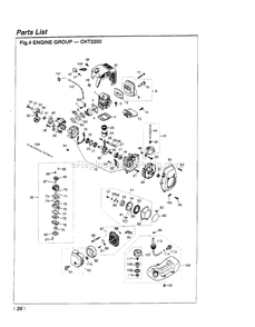 Engine Diagram and Parts List for CHT2200 900101 - 902895 RedMax Hedge Trimmer