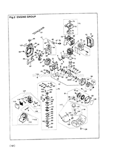 Engine Diagram and Parts List for HE261 000001 AND UP RedMax Edger