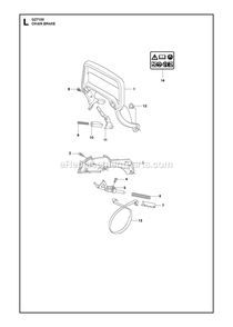 Chain Brake Diagram and Parts List for GZ7100  RedMax Chainsaw
