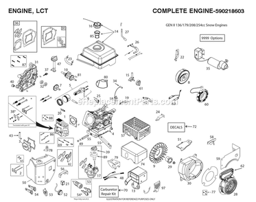 Engine Diagram and Parts List for DST24 (96192010601)(2019-04) RedMax Snow Blower