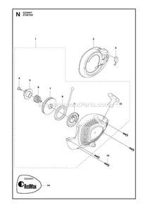 Carburetor Diagram and Parts List for GZ3500T  RedMax Chainsaw