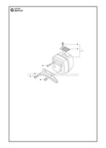 Muffler Diagram and Parts List for GZ7100  RedMax Chainsaw