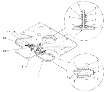 Drive Diagram and Parts List for CZTE60  RedMax Lawn Tractor