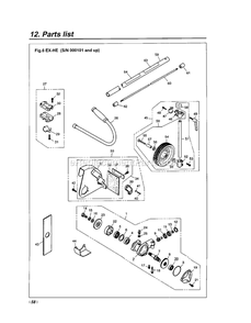 Gear Case Diagram and Parts List for EXZ2500SHE 028086 - 352000 RedMax Edger