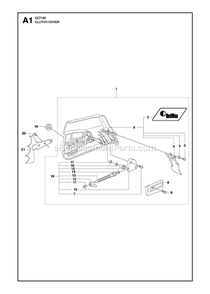 Clutch Cover Diagram and Parts List for GZ7100  RedMax Chainsaw