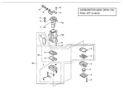 Carburetor Details Diagram and Parts List for EBZ6500RH (10900101 AND UP)(2012-08) RedMax Leaf Blower / Vacuum