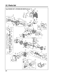 Engine Diagram and Parts List for LRTZ2500 000479 AND UP RedMax Hedge Trimmer