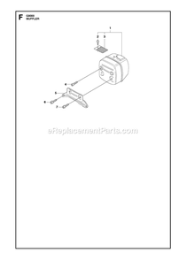 Muffler Diagram and Parts List for G9000  RedMax Chainsaw