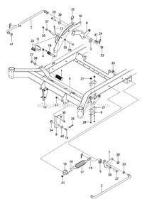 Mower Lift / Deck Lift Diagram and Parts List for RZT48X (967671001-00)(2019-02) RedMax Lawn Tractor