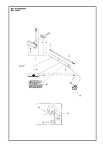 Shaft And Handle Diagram and Parts List for EXZ260S-PH (967094601)(2017-10) RedMax Edger