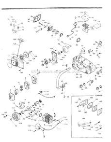 Engine Diagram and Parts List for G300TS 000001 AND UP RedMax Chainsaw