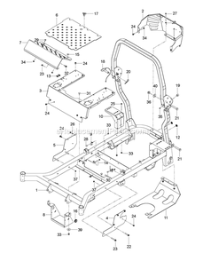 Frame Diagram and Parts List for CZT52 (967671301-00)(2017-09) RedMax Lawn Tractor