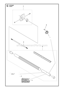 Shaft Diagram and Parts List for SRTZ260F  RedMax Hedge Trimmer