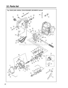 Attachments Diagram and Parts List for EDG2300R 6000101 AND UP RedMax Auger